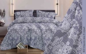 КПБ Бязь "Бояртекс" диз. № 369 Мадлен, 8 Вид, серый (L)