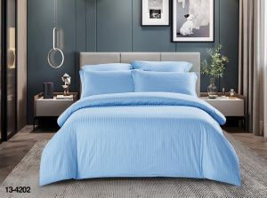 Набор: 2 наволочки сатин-страйп диз. № Полоса 1х1 Голубая лагуна 13-4202