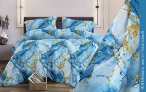 КПБ Бязь "Бояртекс" диз. № 368 Мрамор, 4/1 Вид, бирюзовый (N)