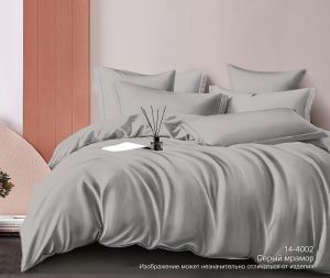 Набор: 2 наволочки сатин-страйп диз. № Полоса 1х1 Серый мрамор 14-4002