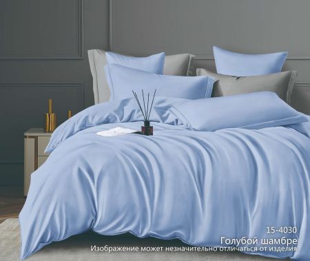 КПБ Сатин гл/кр "Luxor" диз. № 15-4030 Голубой шамбре (N)