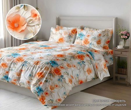 КПБ Полисатин "Pandora" 5D диз. № (Р 08071) Цветочная акварель