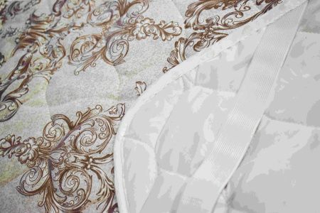 Наматрасник стеганый с резинкой по угласм(Лён/Хлопок) 160х200 осн