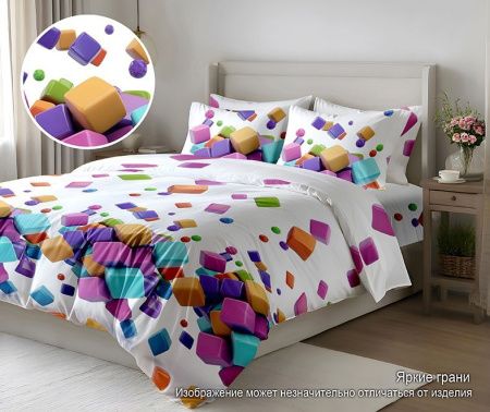 КПБ Полисатин "Pandora" 5D диз. № (SHZY-704) Яркие грани