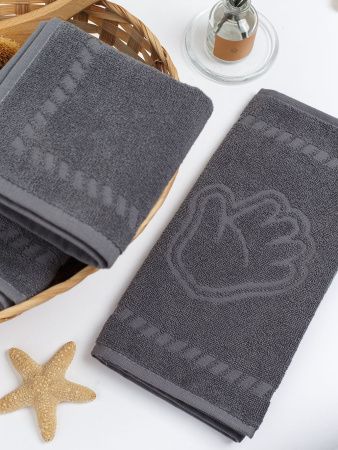 Полотенце махровое, г/к, 34х60, арт. BS 34-60, 400 гр/м2, цвет: 910-Серый